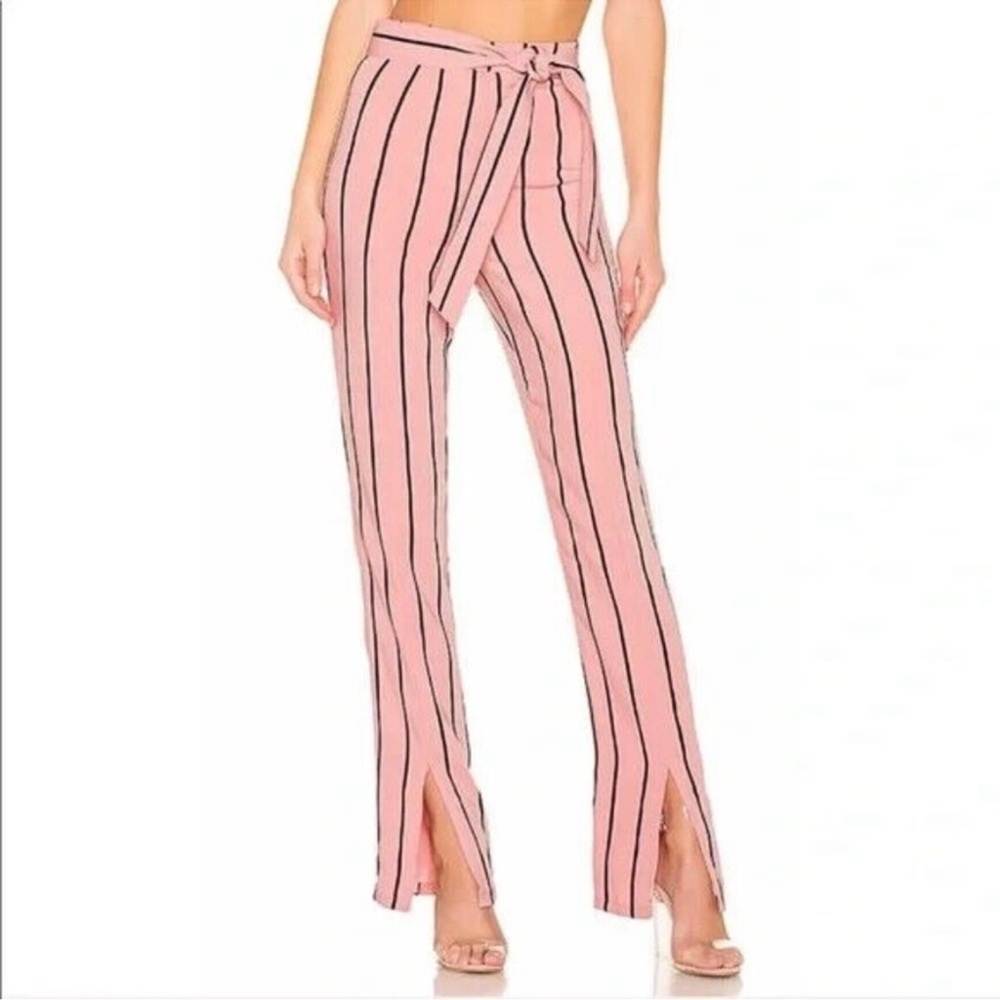 Lovers and Friends Striped Pink Pants with Tie Belt